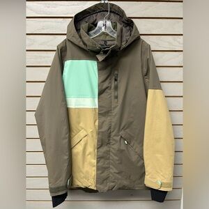 Burton Women's Green and Tan Ski Jacket